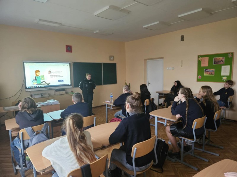 Prevencinė paskaita dėl nepilnamečių teisinės atsakomybės